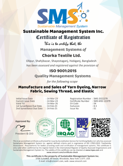 ISO 9001 Certificate of Chorka Textile Ltd. (1) (1)-1